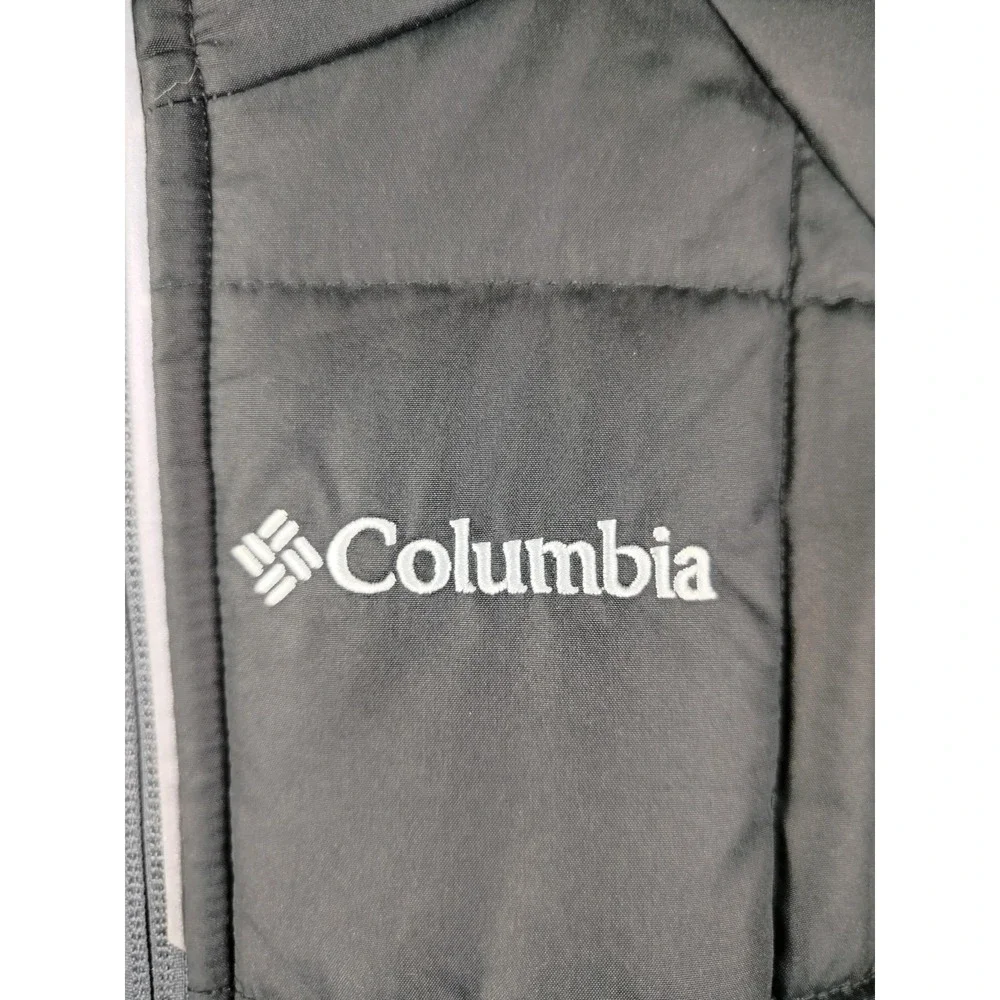 Columbia Jacket Youth Medium 10/12 Gray Hooded Puffer Insulated‎ Winter Gorpcore